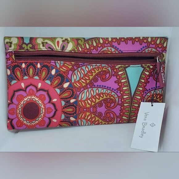 Vera Bradley Lighten Up Paisley Cosmetic/Pencil Pouch Case~Resort Medallion~NWT - Picture 2 of 3
